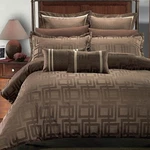 Royal Hotel Janet Jacquard 7 Pc Duvet Cover 100% Luxury Brown Geometric Bedding. Fixed Price $114.99.