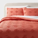 King Tufted Diamond Crinkle Comforter And Sham Set Melon Pink - Threshold:. Fixed Price $35.99.