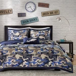 Mi Zone Cozy Quilt Set, Army Blue All Season Teen Bedding Coverlet Full/queen. Fixed Price $45.00.