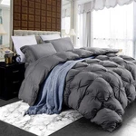 Egyptian Bedding Goose Down Comforter King 120X98 Gray Pinch Pleat. Fixed Price $259.99.