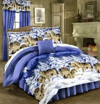 Midnight Wolves Bag Howling Pack Wolf Bedding Blue Comforter & Sheet Set. Fixed Price $69.99.