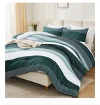 Litanika Dark Emerald Green King Comforter Set, 3 Pieces Bedding Colorb. Fixed Price $39.99.