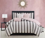 Juicy Couture Comforter Set Cabana Stripe Twin Bedding 5PC Gray/white. Fixed Price $84.00.