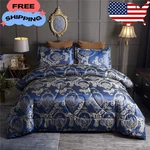 Comforter Set Satin Silk Blanket All Season Bed Luxury Royal Blue Queen 3 Pieces. Fixed Price $78.39.
