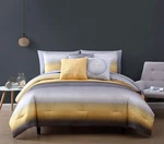 Geneva Home Fashion Comforter Sets, Polyester, Yellow Grey, King. Fixed Price $49.27.