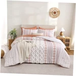 Tufted Boho Comforter Set Bed In Bag,shabby Chic Aztec Western Queen Orange. Fixed Price $85.46.