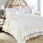 Masaca Shabby King Size Comforter Set, Farmhouse Ivory Bedding Ruffled Comfor.... Fixed Price $103.07.