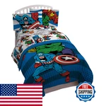 Jay Franco Marvel Comics Avengers Good Guys 4 Piece Twin Bed Set Blue. Fixed Price $103.43.
