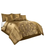 Chezmoi Collection 7-PIECE Jacquard Floral Comforter Set (king, Gold). Fixed Price $109.49.