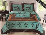 Texas Praying Cowboy Cross Western Quilt Bedspread Comforter 3 Pcs Oversize Set. Fixed Price $93.89.