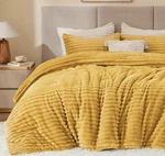 Bedelite Fleece King Comforter Set -super Soft & Warm Fluffy Mustard Yellow. Fixed Price $49.99.