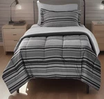 5-PC Amazon Basics Comforter Set & Sheets, Twin/twin Xl, Gray Calvin Striped. Fixed Price $22.95.