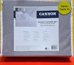 Cannon Twin/twin Xl Duvet Cover Set 100% Cotton Gray Solid Two-piece With Sham. Fixed Price $21.00.