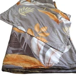 Queen Duvet Set Gray Tropical Leaf Design Matching Pillowcases Easy-care Washabl. Fixed Price $89.95.