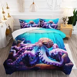 Ailonen Octopus Print Comforter Set Full Size Blue Ocean Theme Bedding. Fixed Price $84.98.