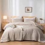 King Size Comforter Set 7 Pieces Oatmeal Bed Bag Soft Fl. Fixed Price $88.99.