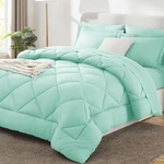 Guest Bedroom Bedding Set - King Size Mint Green 7 Piece Comforter. Fixed Price $104.99.