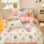 Girls Teen Rainbow Duvet Cover Queen - Soft Kawaii Bedding Set Full. Fixed Price $89.99.