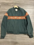 Vtg 80S 90S Jacket Saddle King Aztec Southwestern Canvas Men Green. Fixed Price $75.00.