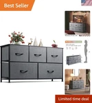Chic Fabric Dresser With 5 Removable Drawers - Perfect For Bedrooms & More. Fixed Price $94.99.