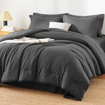 Himeet Comforter Set - 7 Pieces Bed In Bag Queen, Dark Grey. Fixed Price $61.35.