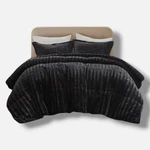 Madison Park Black Duke Reversible Faux Fur 3-PIECE Comforter Set, Full/queen. Fixed Price $62.10.