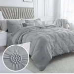 Swift Home Full Queen Gray 3-PIECE Down Alternative Comforter Set Bedding Ruched. Fixed Price $62.00.