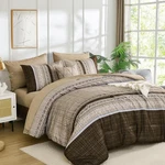 Dintszyayue King Comforter Set 8 Piece Brown Boho Striped Microfiber. Fixed Price $104.99.