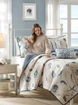Madison Park Nantucket Coastal Quilted Coverlet Set, King, Blue. Fixed Price $153.08.