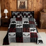 Feelyou Moose Comforter Farmhouse Bear Deer Bedding Set Boys Girls Women .... Fixed Price $66.93.