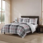 Eddie Bauer Suede Textured Comforter & Sham Sets (normandy Plaid-black Red) F/q. Fixed Price $105.00.