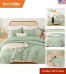 Lightweight Sage Green 3-PIECE Queen Comforter Set Cozy & Chic Bedroom Decor. Fixed Price $49.24.