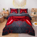 Ntbed Kids Game Console Comforter Set Red Full Size Geometric Microfiber Bedding. Fixed Price $69.99.
