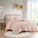 Intelligent Design 3PC Full/queen Elise Clip Jacquard Duvet Cover Set Pink. Fixed Price $17.99.