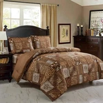 Wpm World Products Mart 3 Piece Animal Print Comforter With Pillow Sham, Choc.... Fixed Price $64.59.