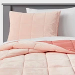 Full/queen Comforter Set Windowpane Velvet Pink - Pillowfort. Fixed Price $18.69.
