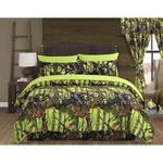 3 Pc King Yellow Lime Camo Comforter With 2 Shams. Fixed Price $65.50.
