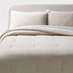 Threshold Comforter Set Cotton Jersey Casual Melange Dyed, Heather, Full/queen. Fixed Price $35.99.