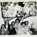 Vintage Photograph College Women Piled On Dorm Room Bed Pennant Wall Collage. Fixed Price $18.00.