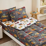 Anibedding 3PCS Zip Up Comforter Set Boys Grey Vehicle Twin All-in-o. Fixed Price $95.28.