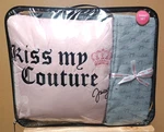 Juicy Grey "kiss My Couture" 8PC Queen Set Comforter,shams,pillow,sheets. Fixed Price $84.99.