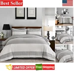 Elegant 7-PIECE Gray Striped Comforter Set Perfect College & Kids' Rooms. Fixed Price $106.96.