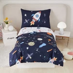 Perfemet Comforter Set Piece Kids Space TWIN(4 Pcs), Dark Blue. Fixed Price $57.87.