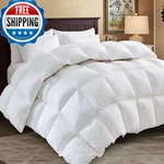 Shouren White Luxurious Goose Feather Down Fiber Comforter All Season Hotel. Fixed Price $132.98.