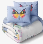 Mainstays Kids Textured Butterfly Comforter Set, Full/queen, 3 Pieces Tiktok. Fixed Price $80.00.