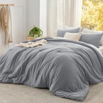 Bedsure Super King Comforter Set Grey 120X120 3 Piece Bedding. Fixed Price $179.99.