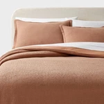 King Washed Waffle Weave Duvet Cover And Sham Set Camel - Threshold. Fixed Price $35.99.