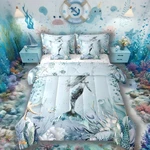 Erosebridal Mermaid Comforter Set 7 Piece Bed Bag Twinteal Blue Ocean. Fixed Price $34.47.