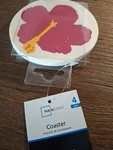 Mainstays Hibiscus Coaster Set Of 4 Vinyl Easy Clean Tropical Summer Time!. Fixed Price $12.00.