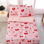 Zipper Bedding Girls Chic Bow Comforter Set,strawberry Printed Cute Ribbo.... Fixed Price $63.07.